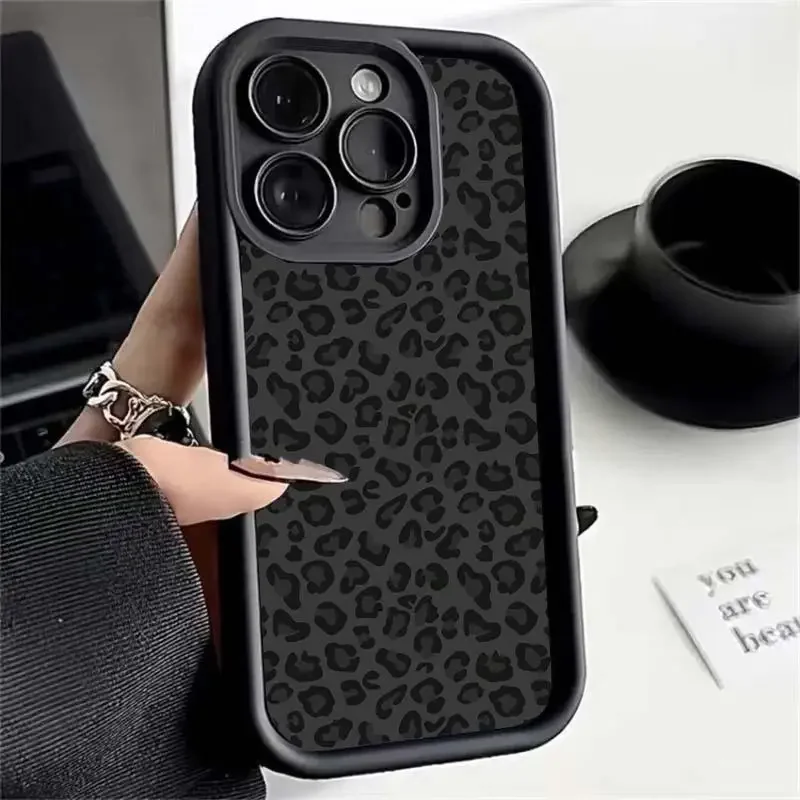 Retro Trendy Black Leopard Print Case for OPPO Reno 12F 11F 10 5G 8 11 10 12 Pro Reno 7 4G 4 5 6 Lite A38 A78 A98 A57 A77 Cover