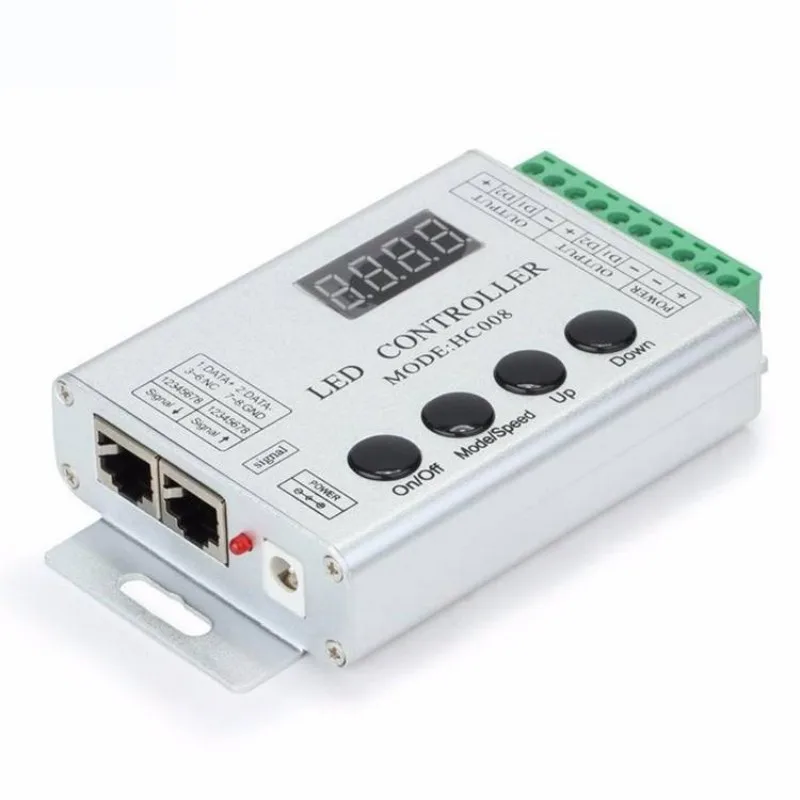 DC5V-24V HC008 4Keys Programmable RGB LED Pixel Controller 133 Effect Modes Dimmer for WS2812 WS2811 2801 LED Strip Light