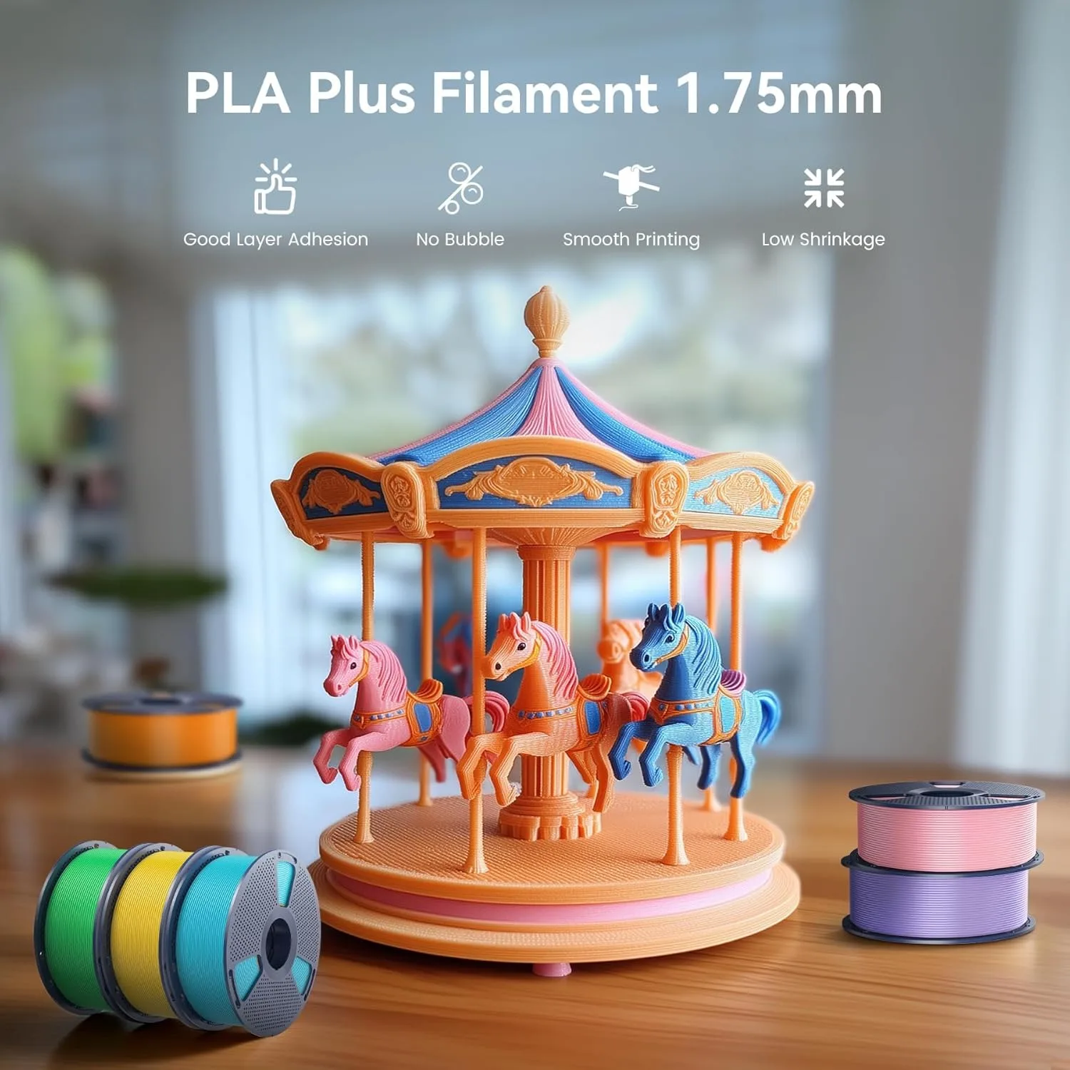 SUNLU 10KG PLA/PLA PLUS Filament 1.75mm 1KG Without Tray 3D Printer Filament for 3D Pen & Refill Filament