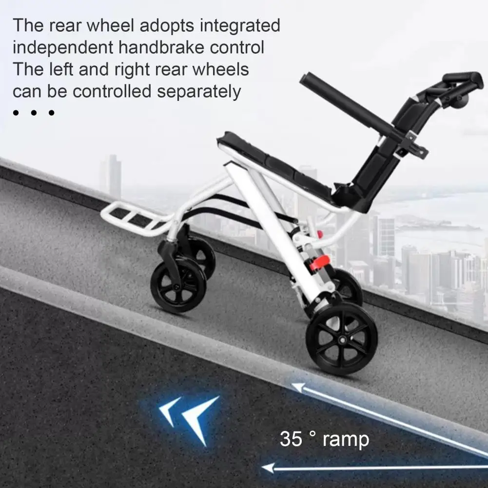 Folding Wheelchair Lightweight Portable Transit Travel Chair for Adults Ergonomic Design Wheelchair with Adjustable Safety Strap