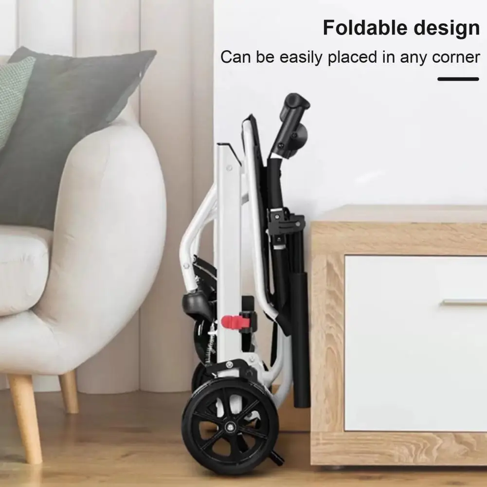 Folding Wheelchair Lightweight Portable Transit Travel Chair for Adults Ergonomic Design Wheelchair with Adjustable Safety Strap