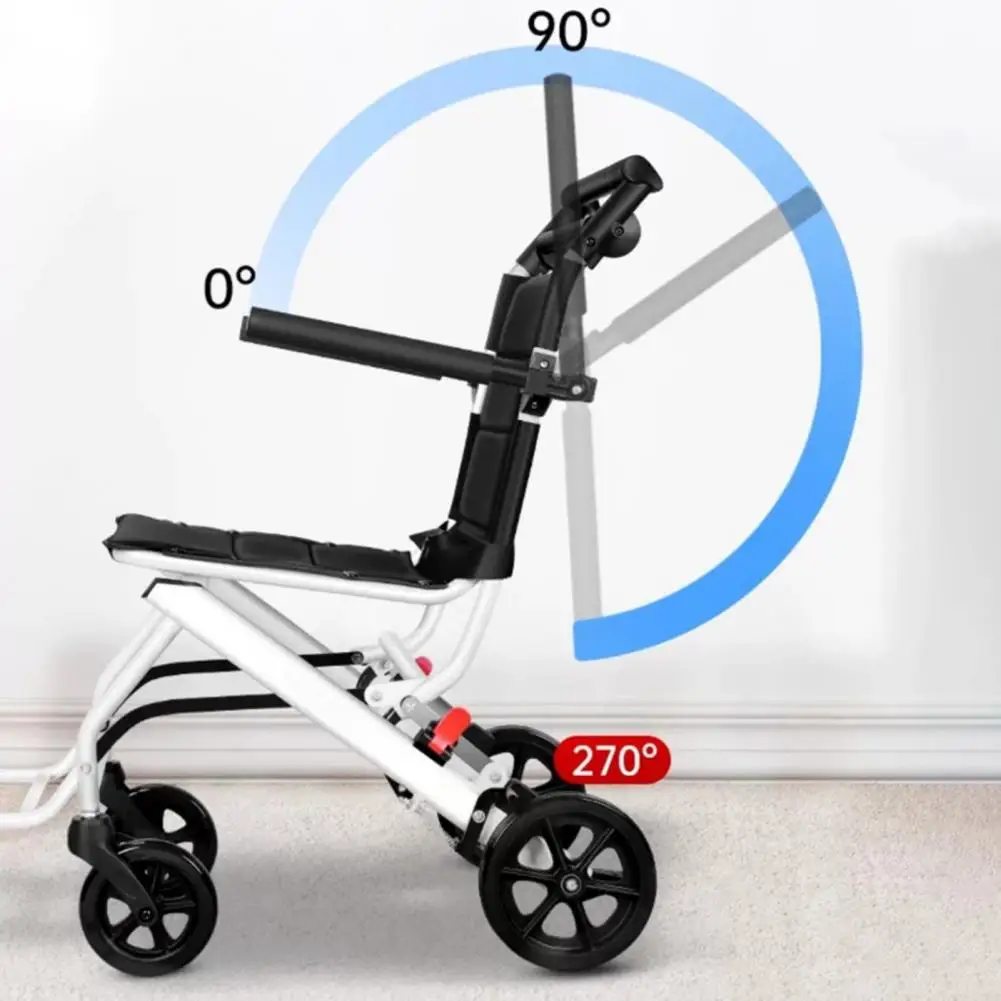 Folding Wheelchair Lightweight Portable Transit Travel Chair for Adults Ergonomic Design Wheelchair with Adjustable Safety Strap