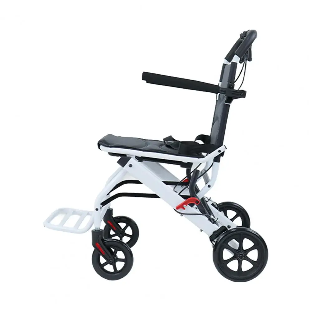 Folding Wheelchair Lightweight Portable Transit Travel Chair for Adults Ergonomic Design Wheelchair with Adjustable Safety Strap
