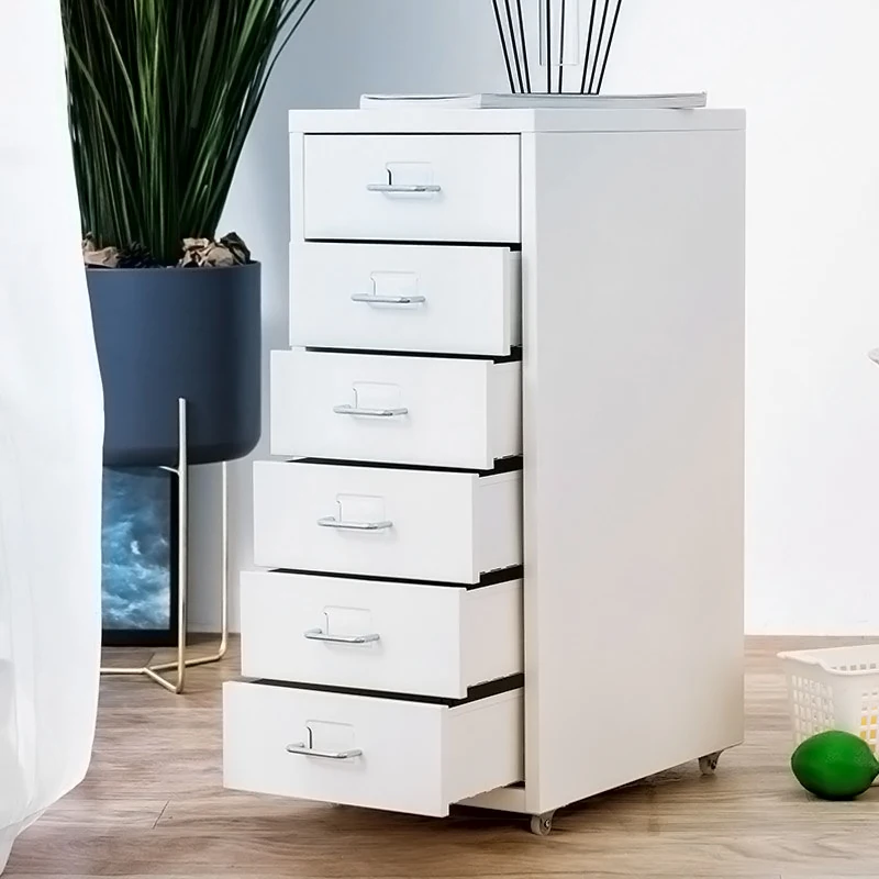 Metal Vertical File Cabinet with Wheels Durable, Free Standing 5-Drawer for Office Bedroom