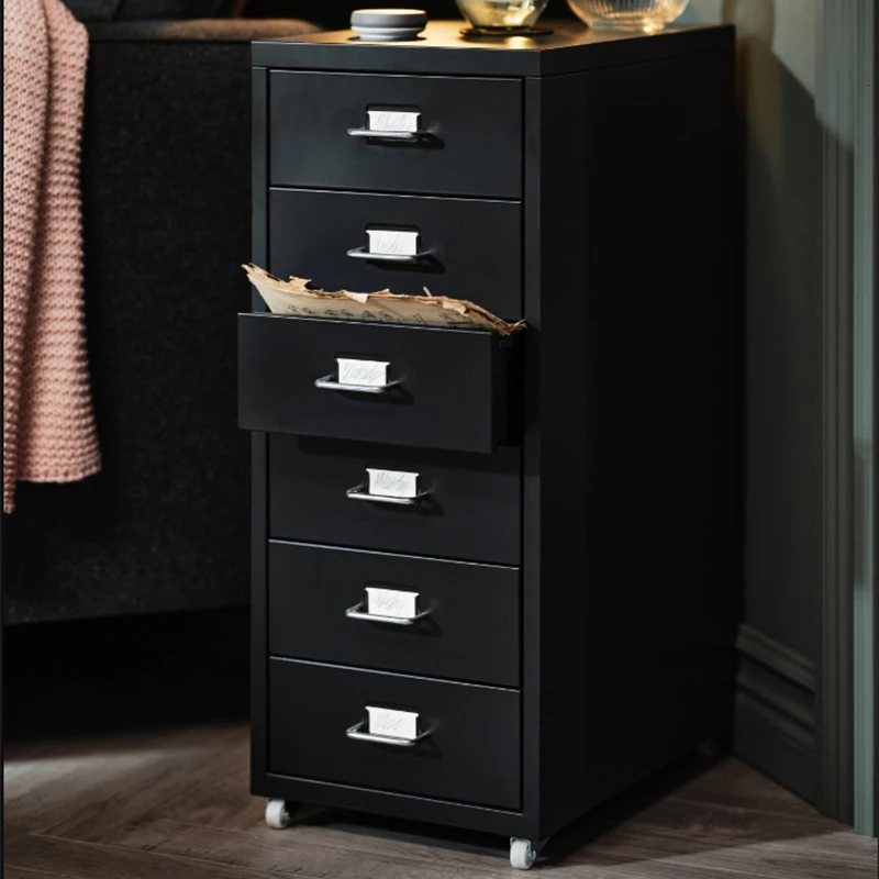Metal Vertical File Cabinet with Wheels Durable, Free Standing 5-Drawer for Office Bedroom