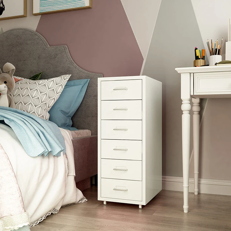 Metal Vertical File Cabinet with Wheels Durable, Free Standing 5-Drawer for Office Bedroom