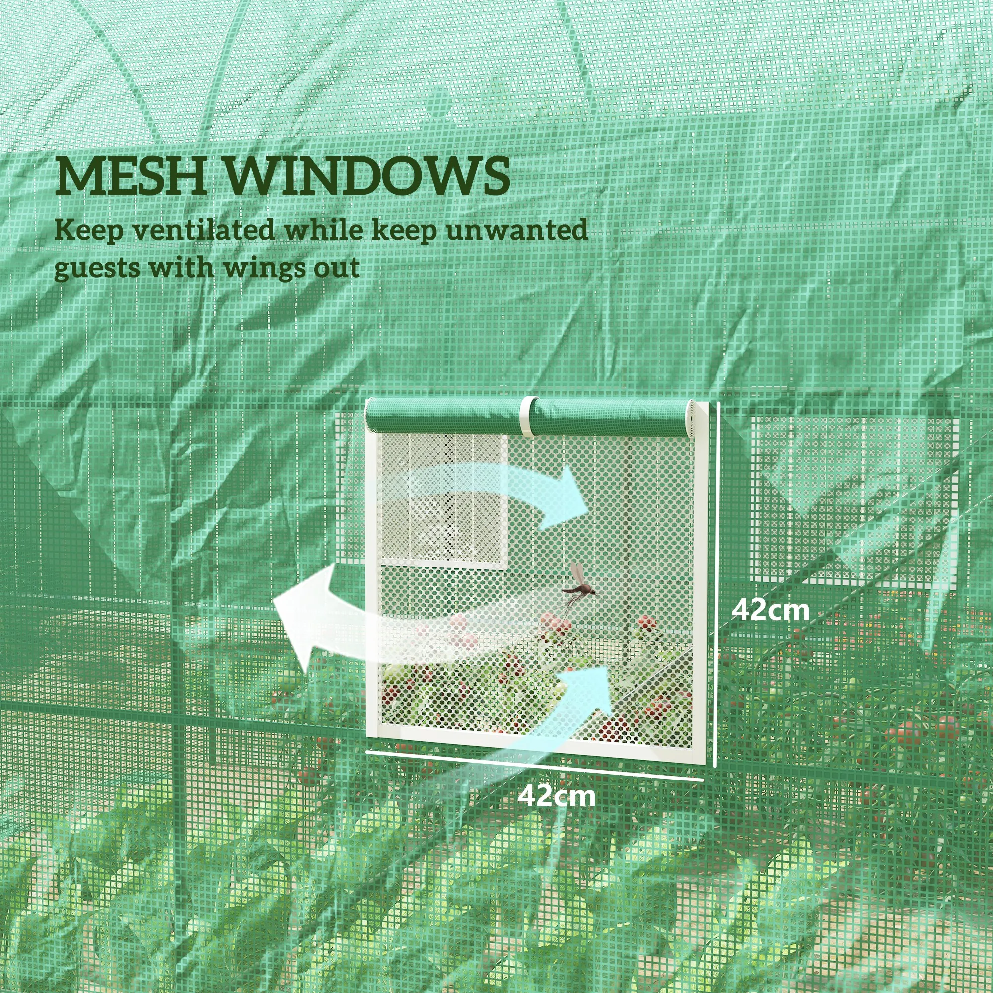 Walk-In Polytunnel Greenhouse Dome Garden Grow House W/ Window Door Heat Shed