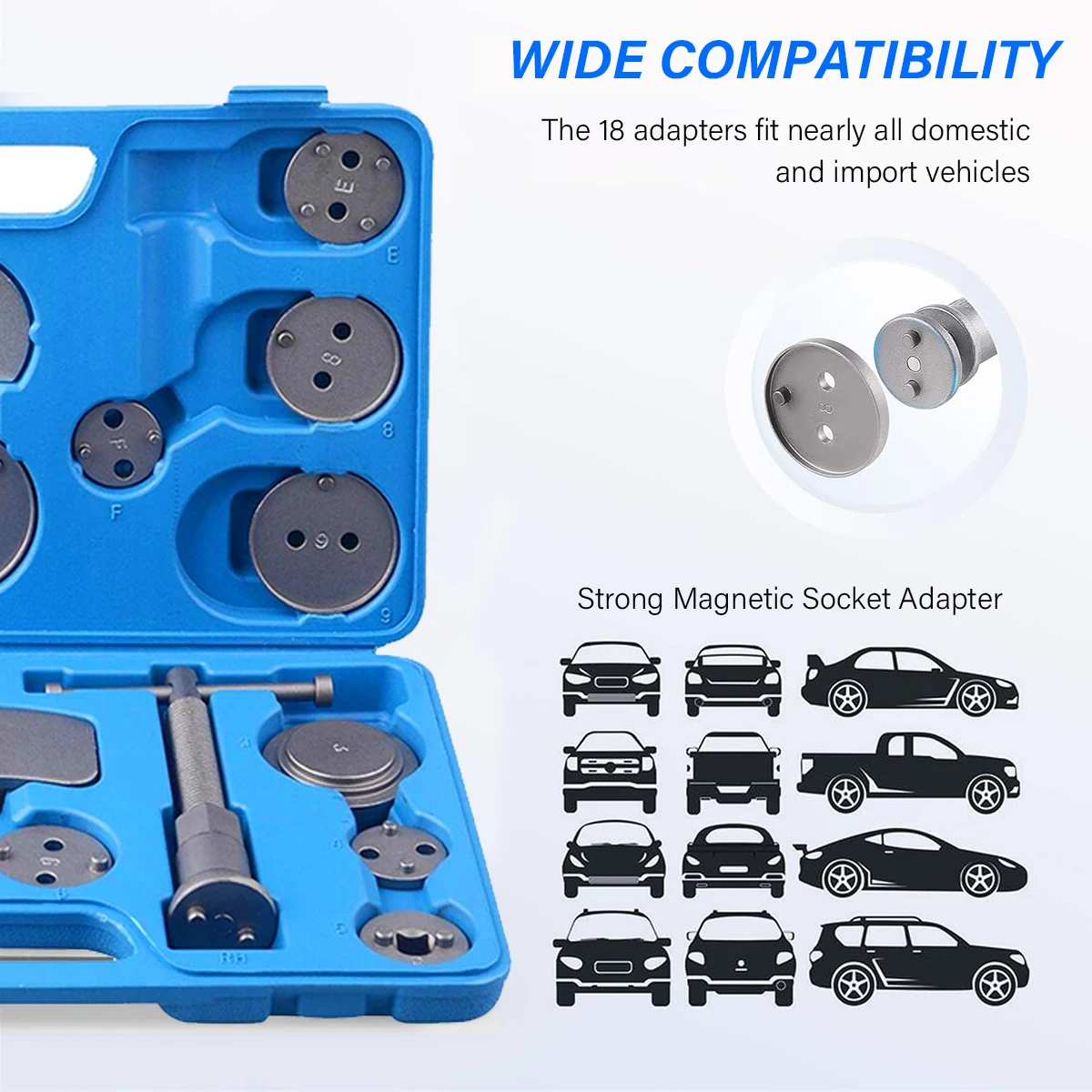 22pcs Car Disc Brake Rewind Tool Kit Truck Universal Caliper Piston Wind Back