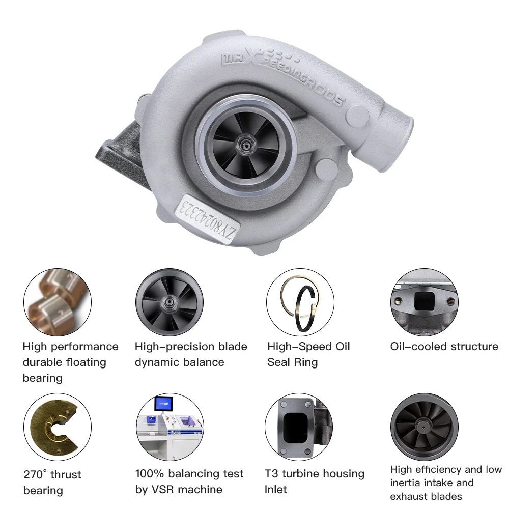 T3/T4 Turbocharger T04E T3 T4 0.63 A/R 74.2 Turbine Trim for 1.5L-2.5L 400+ HP