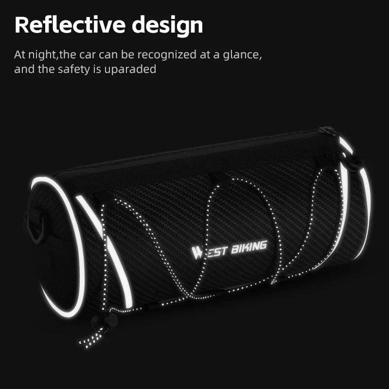 WEST BIKING Bike Handlebar Bag Portable Bicycle Front Bag Multi-purpose Shoulder Bag Tools Bag Reflective Cycling Frame Tube Bag