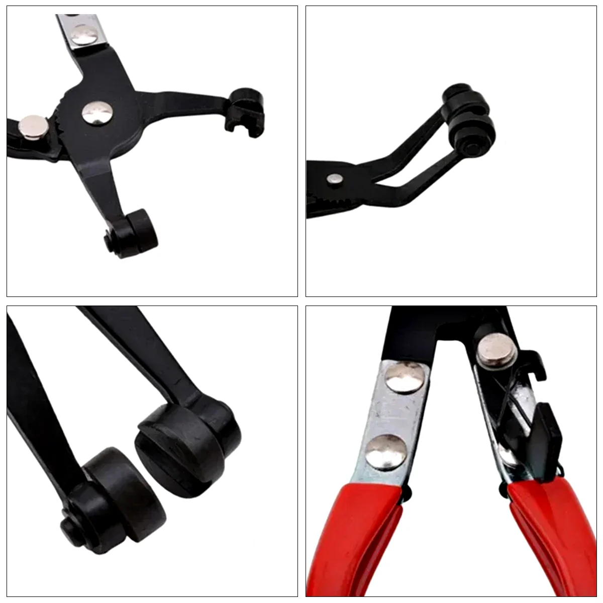Automotive Flexible Hose Clamp Clip Pliers Set Swivel Jaw Flat Angled Band Tool