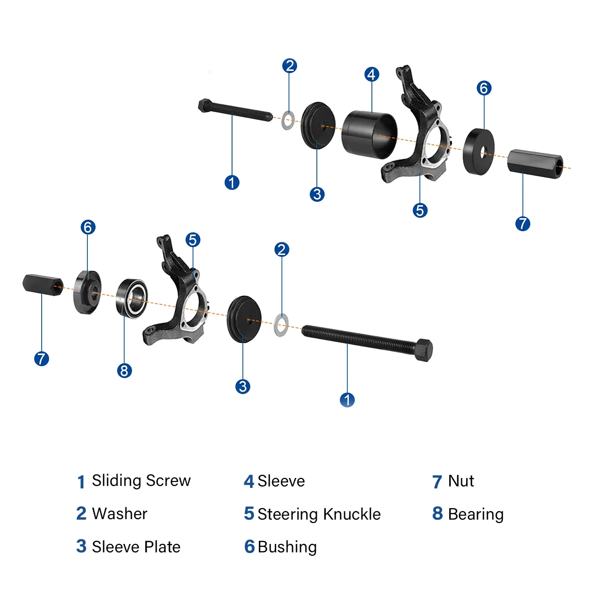 23Pc Front Wheel Drive Bearing Puller Press Removal Installation Tool Kit Set UK