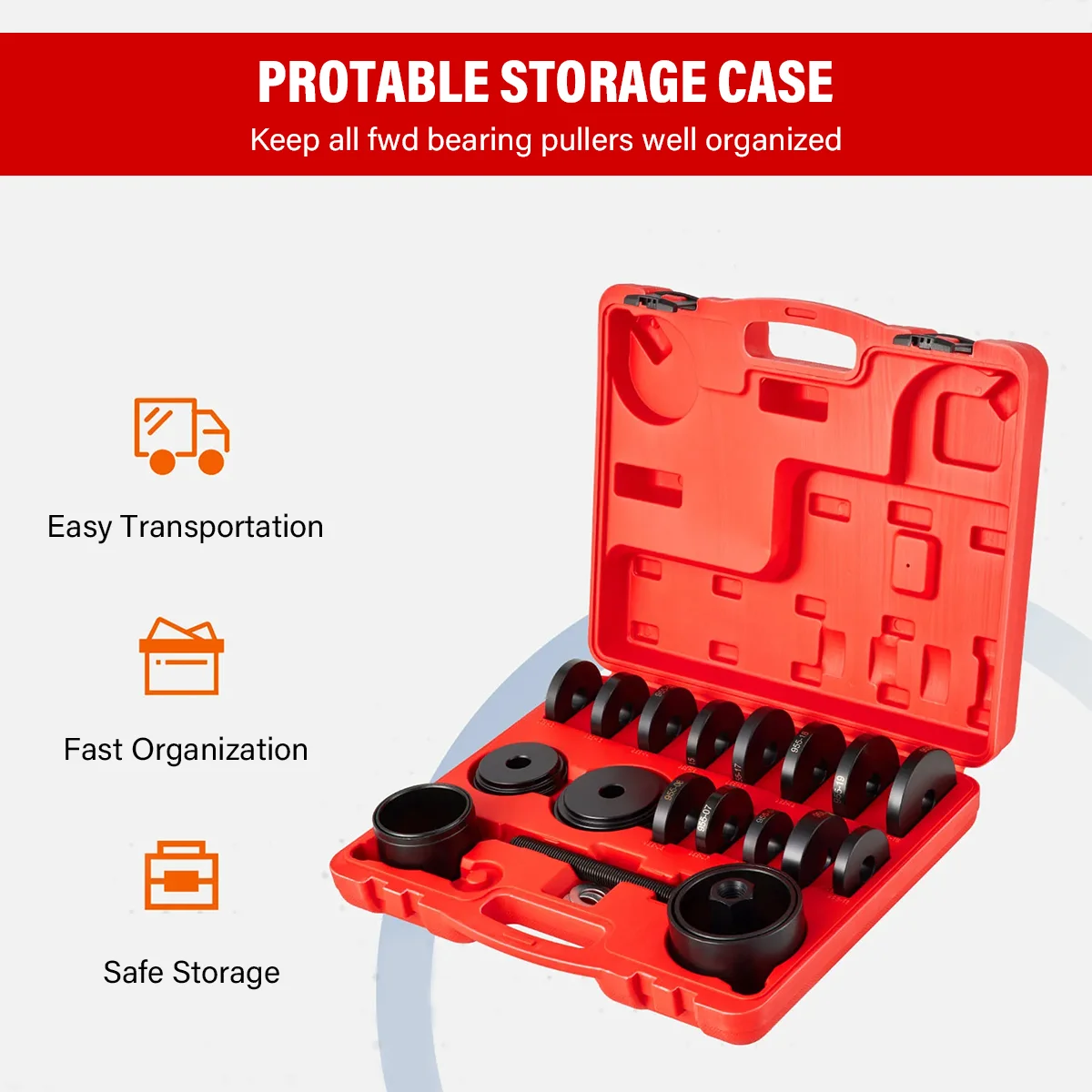 23Pc Front Wheel Drive Bearing Puller Press Removal Installation Tool Kit Set UK