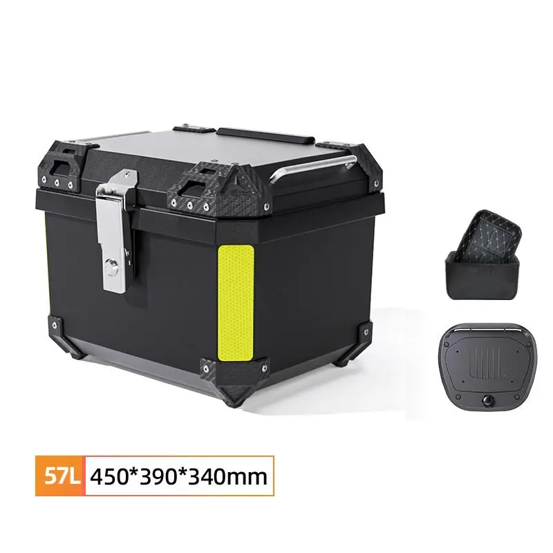 Universal Motorcycle Top Case Waterproof Dust-proof Motorbike Trunk Tail Box with Stainless Steel Anti-Theft Lock for Luggage