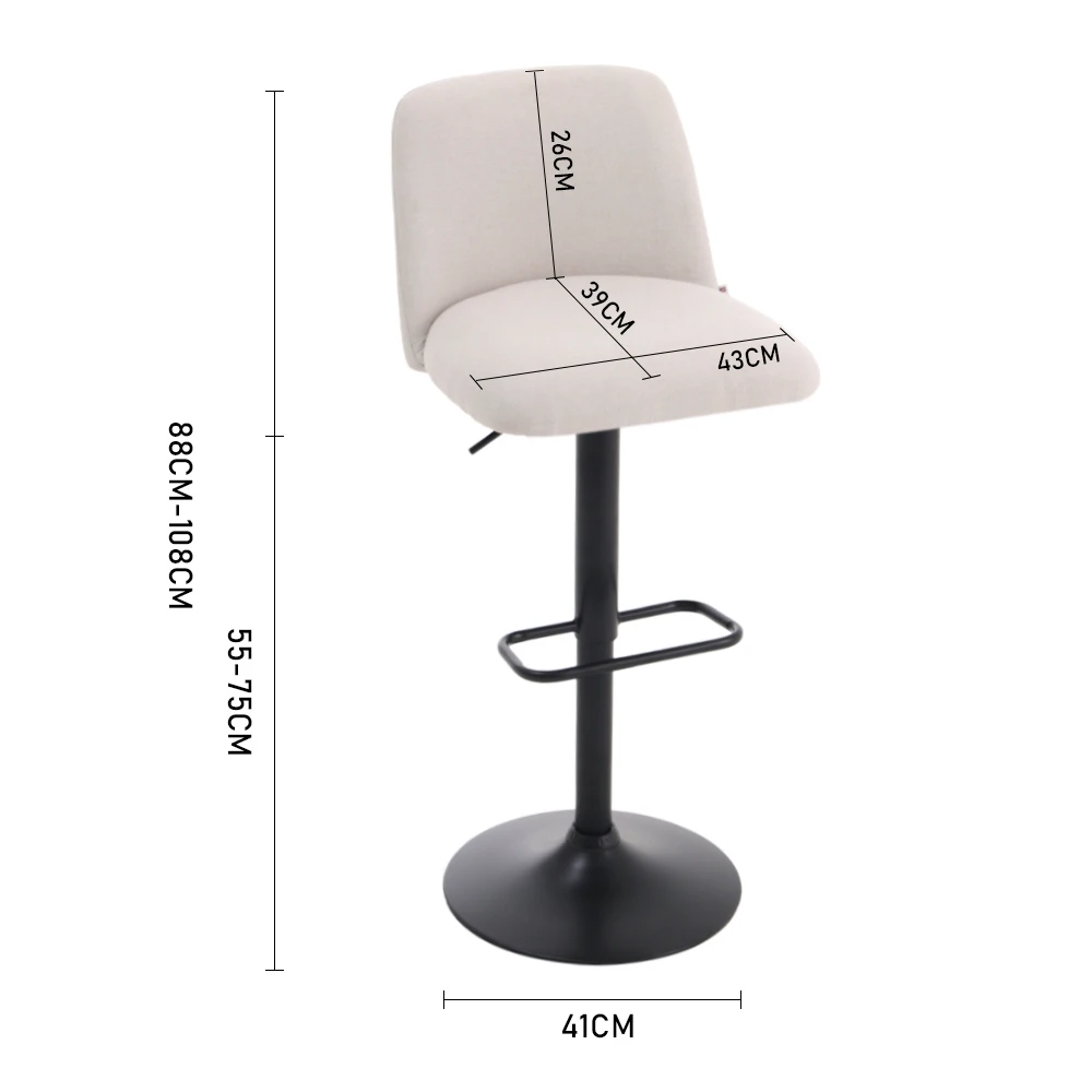 2 sets of bar stools with backrests that can be rotated 360°, Home High Foot Stool for Breakfast Bar Counter Kitchen