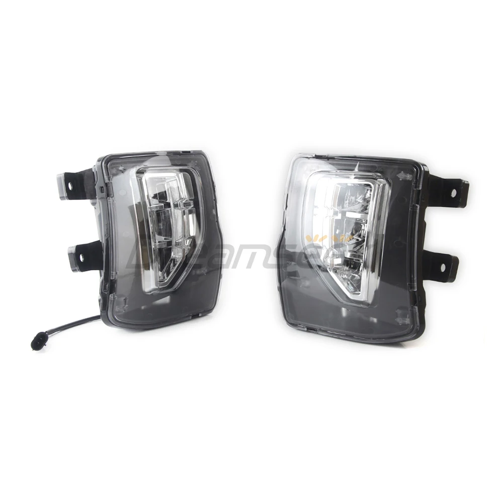 Pair LED DRL Fog Lamp Assembly for Chevy Chevrolet Silverado 1500 2016 2017 2018 Daytime Running Light Daylight White Driving