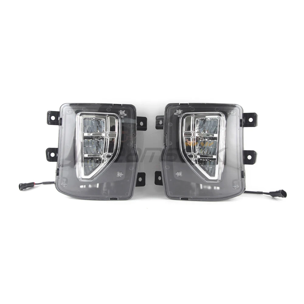 Pair LED DRL Fog Lamp Assembly for Chevy Chevrolet Silverado 1500 2016 2017 2018 Daytime Running Light Daylight White Driving