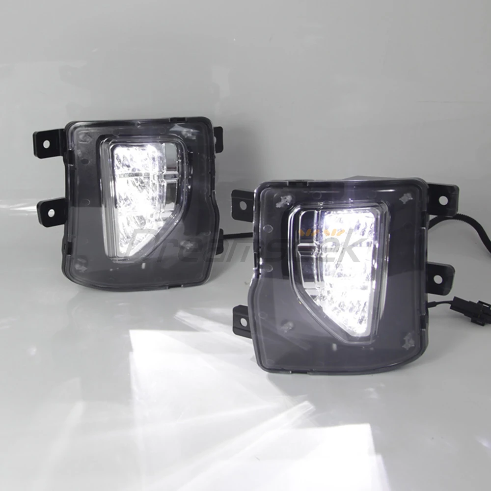 Pair LED DRL Fog Lamp Assembly for Chevy Chevrolet Silverado 1500 2016 2017 2018 Daytime Running Light Daylight White Driving