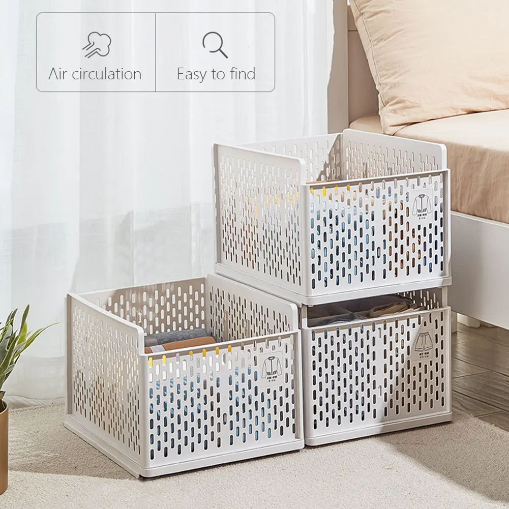 Voltsify Plastic Stackable Clothes Storage Basket Drawer Organizer