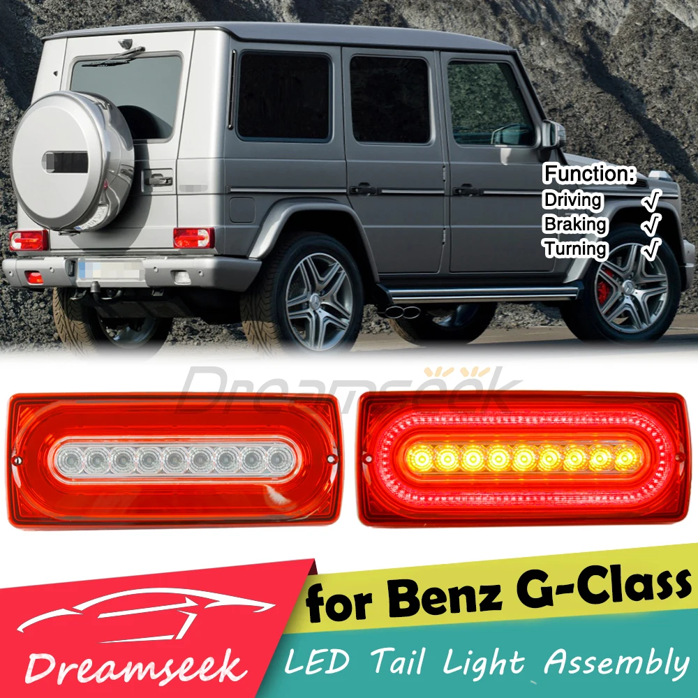 LED Tail Light For Mercedes Benz G-Class W463 G500 / G55 AMG / G550 / G63 AMG 1999-2018 Rear Fog Lamp W/ Sequential Turn Signal