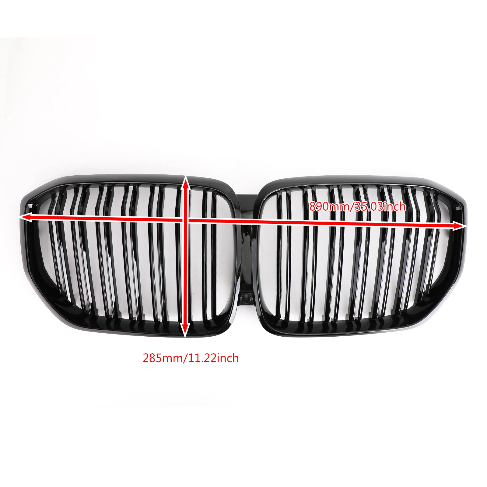 Artudatech Front Kidney Grille Gloss Black Grill Dual Fin For BMW X5 G05 2018-2021
