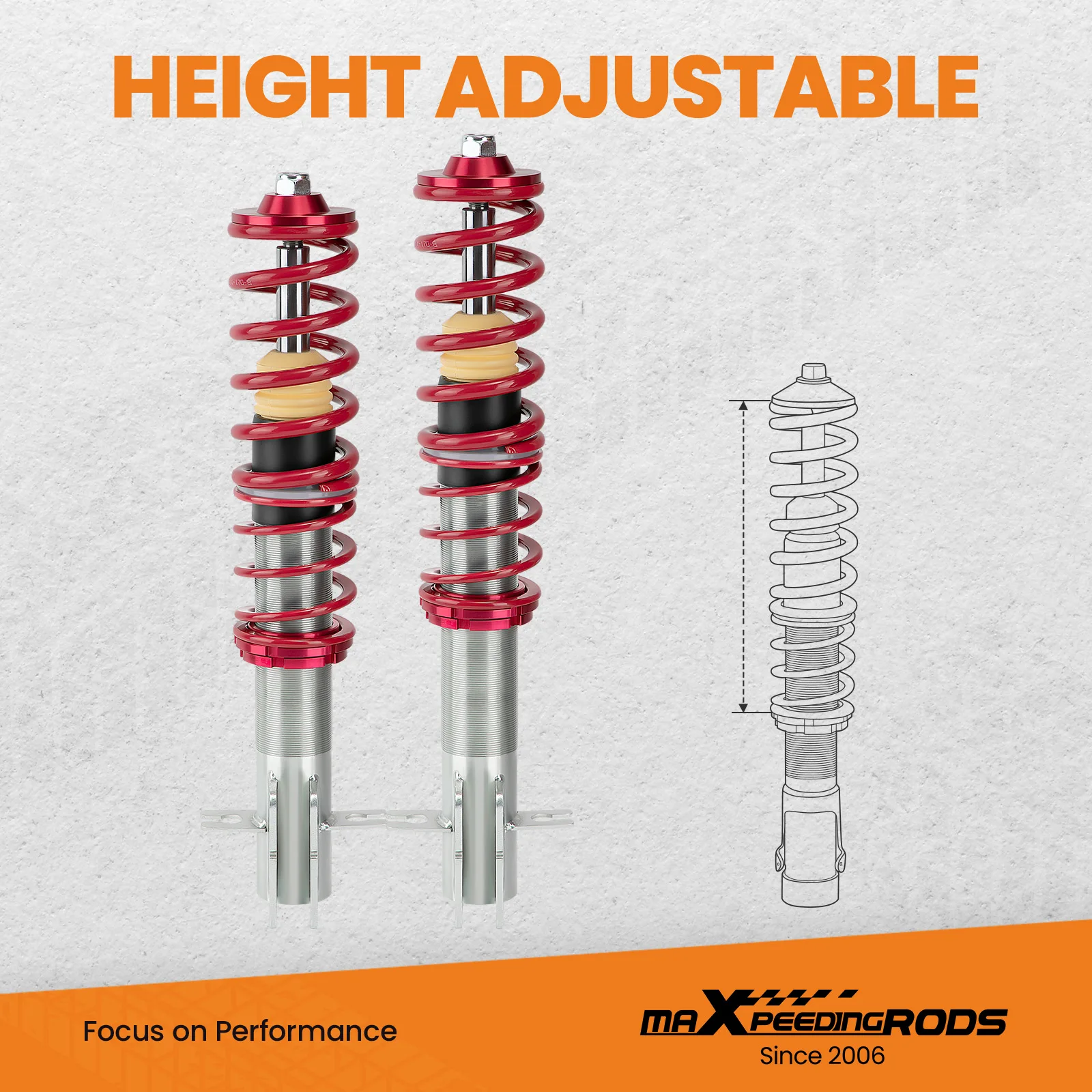 maXpeedingrods Coilovers Lowering Suspension Kits for Rabbit MK1 1975-1984, for Cabriolet 1980-1994,