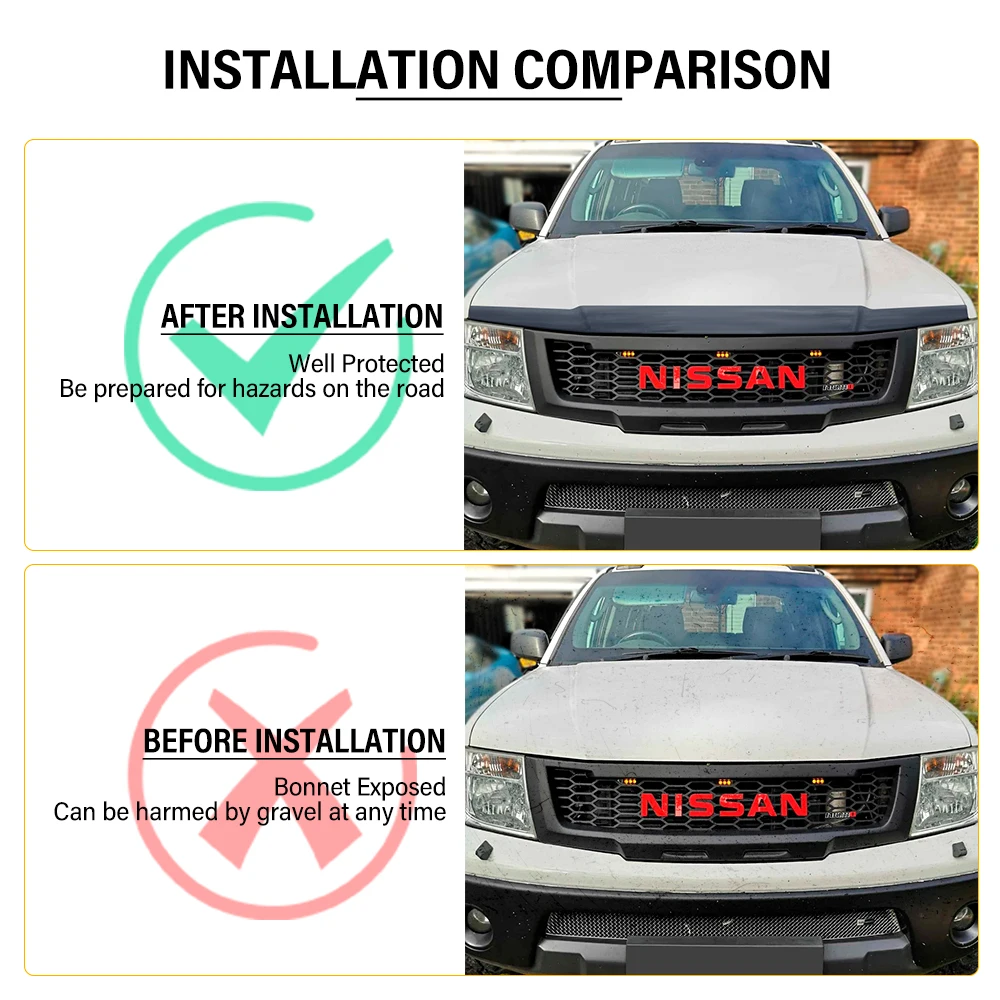 1Pc Acrylic Bonnet Guard For Nissan Navara D40 2006 2007 2008 2009 Front Shield Hood Bug Deflector Car Accessories Spanish Model