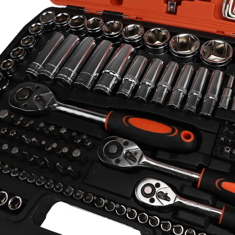 216Pcs Professional Ratchet Spanner Socket Set 1/2" 3/8" & 1/4" Drive Handle Tool Socket & Bit Set Ratchet Wrench Tool Kit