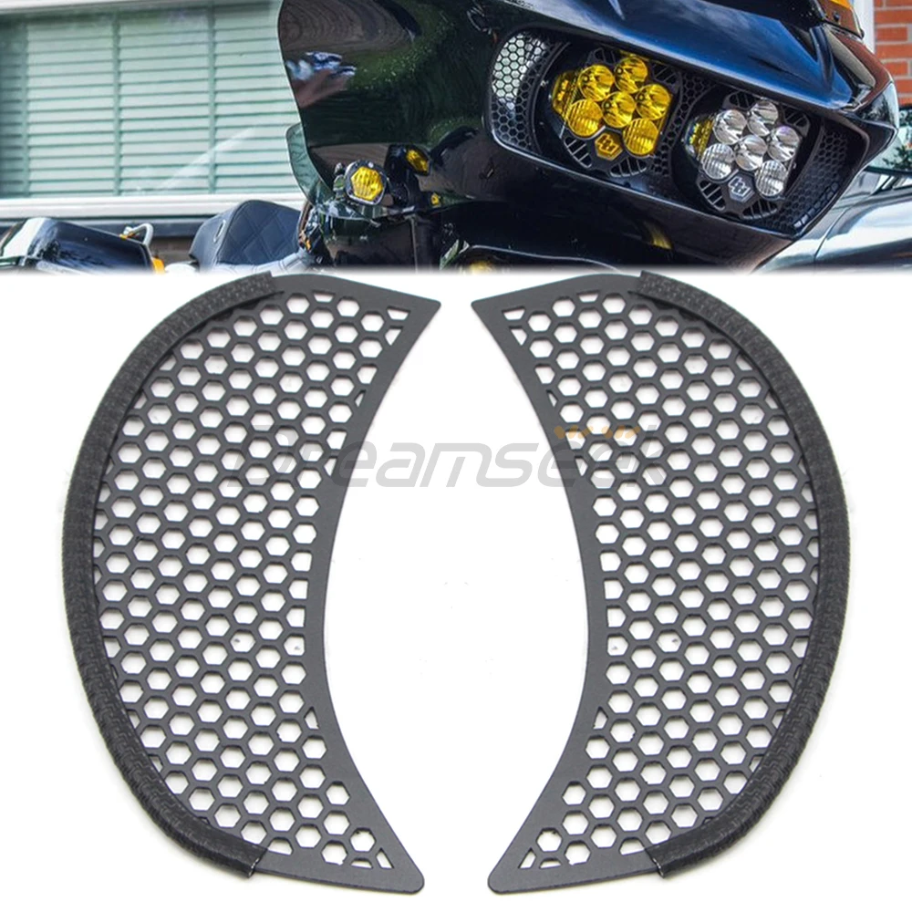 Fairing Mesh Vent Screen Accent for Harley Touring Road Glide Limited Special Ultra 2015-2023 Motorcycle Front Side Grills Black
