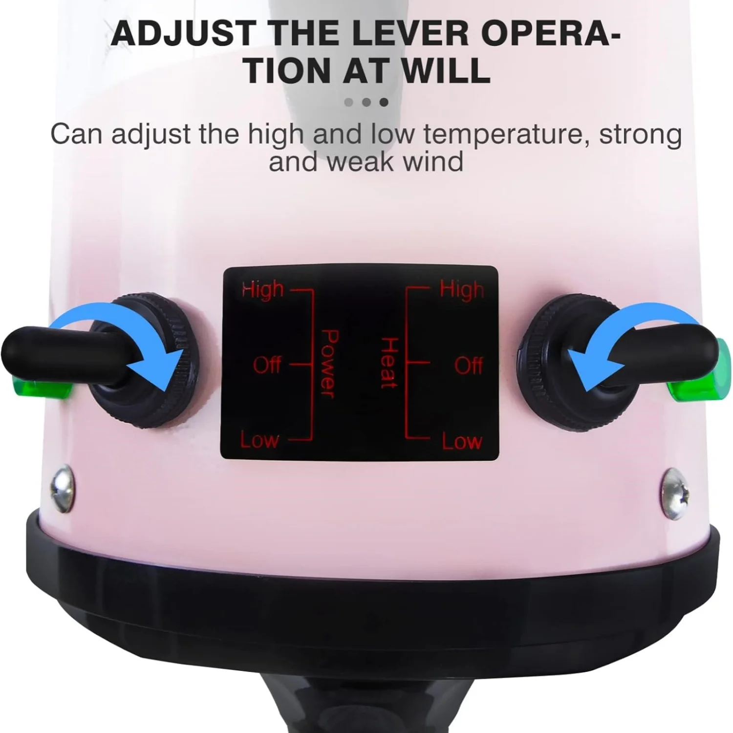 BRIEFNESS Multifunction Blower Electric Blower Portable Car Dryer Powerful Dryer Duster Pink with 3 Nozzles