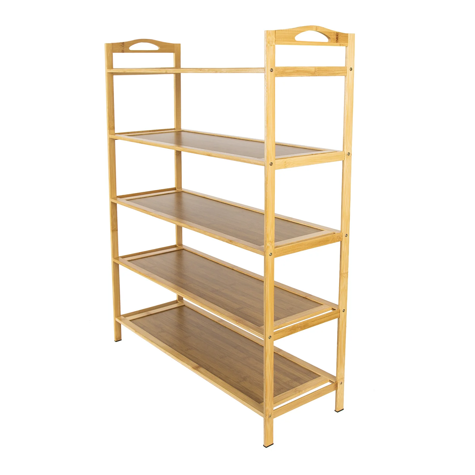 5 Tier Bamboo Shoe Rack Storage Storage Bamboo Shelving Unit Stand Organiser UK