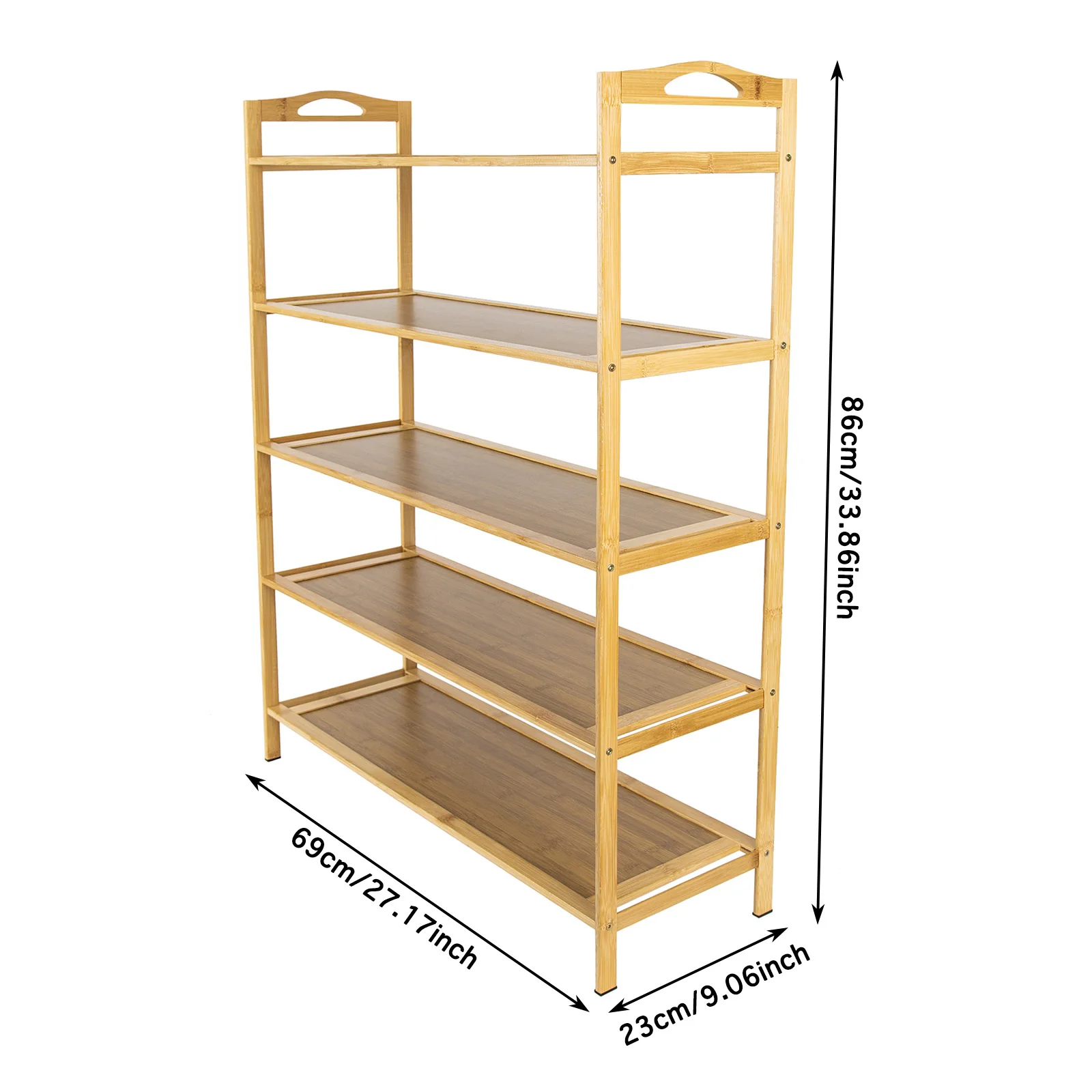 5 Tier Bamboo Shoe Rack Storage Storage Bamboo Shelving Unit Stand Organiser UK