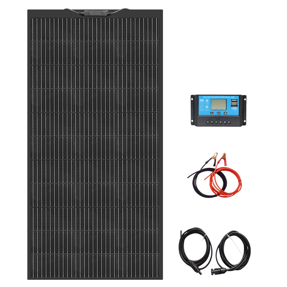 Flexible Solar Panel Kit Monocrystalline Cell PV 120W 240W 24V 12V For Battery Home Boat Marine RV Cabin Van Car Uneven Surfaces