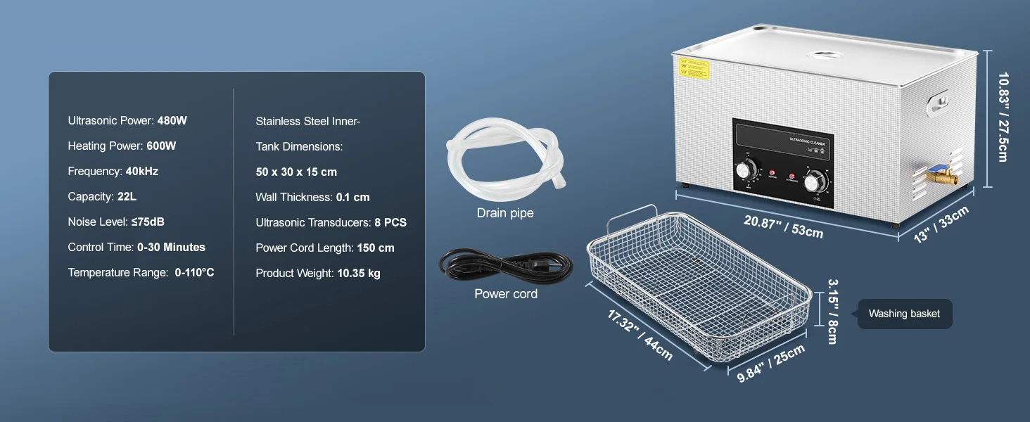 SucceBuy 2/3/6/10/15/30L Ultrasonic Cleaner with Heater Timer for Lab Tools Metal Parts Carburetor Brass Auto Parts Engine Parts