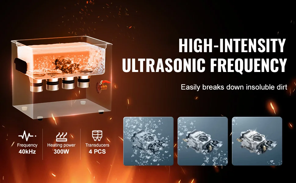 SucceBuy 2/3/6/10/15/30L Ultrasonic Cleaner with Heater Timer for Lab Tools Metal Parts Carburetor Brass Auto Parts Engine Parts