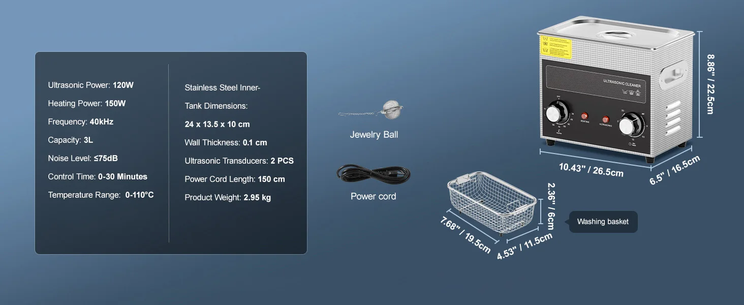 SucceBuy 2/3/6/10/15/30L Ultrasonic Cleaner with Heater Timer for Lab Tools Metal Parts Carburetor Brass Auto Parts Engine Parts