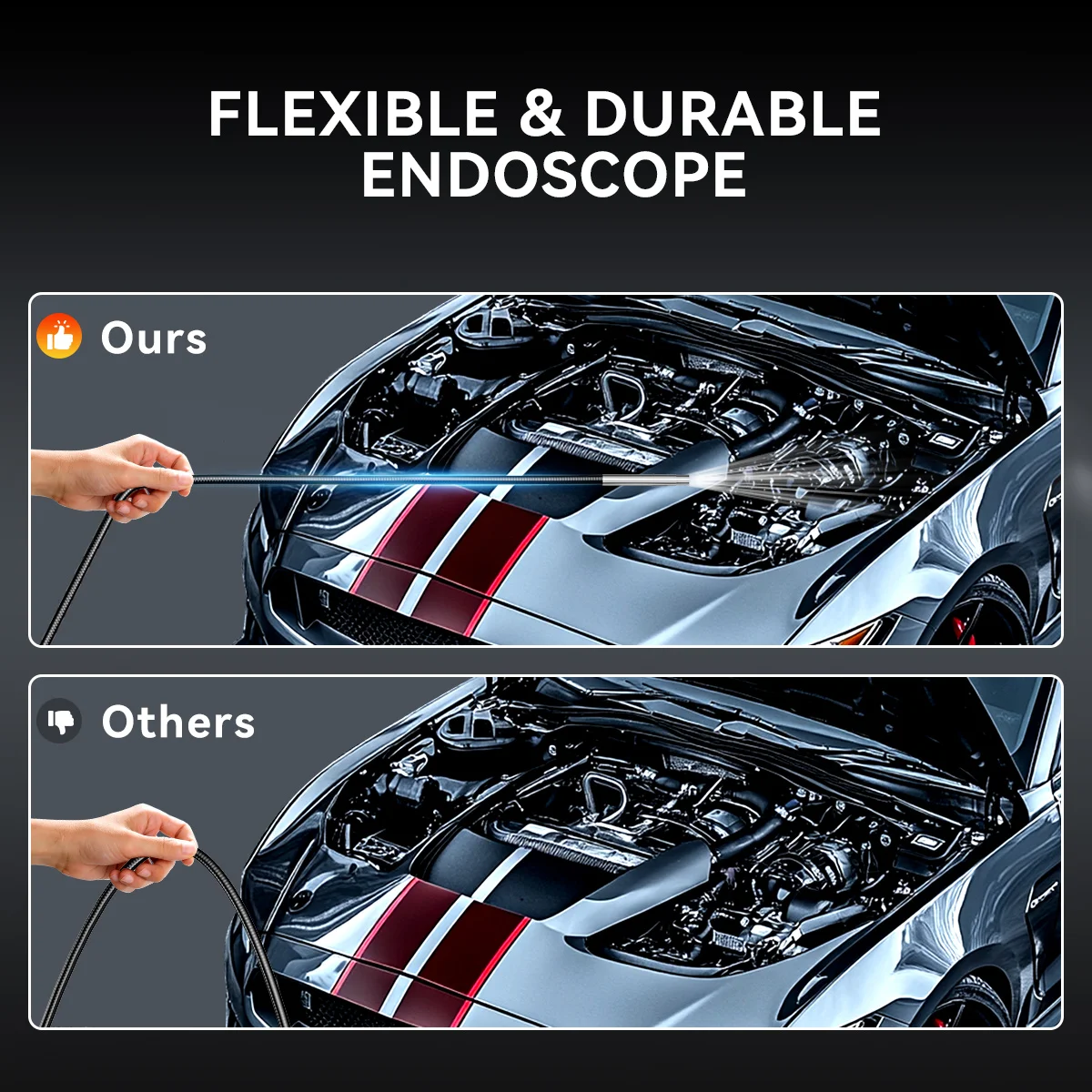 THINKCAR TES102 Endoscope Video Scope USB Video Camera, Inspection Camera for THINKSCAN 689BT MUCAR 892BT, VO7S/VO8