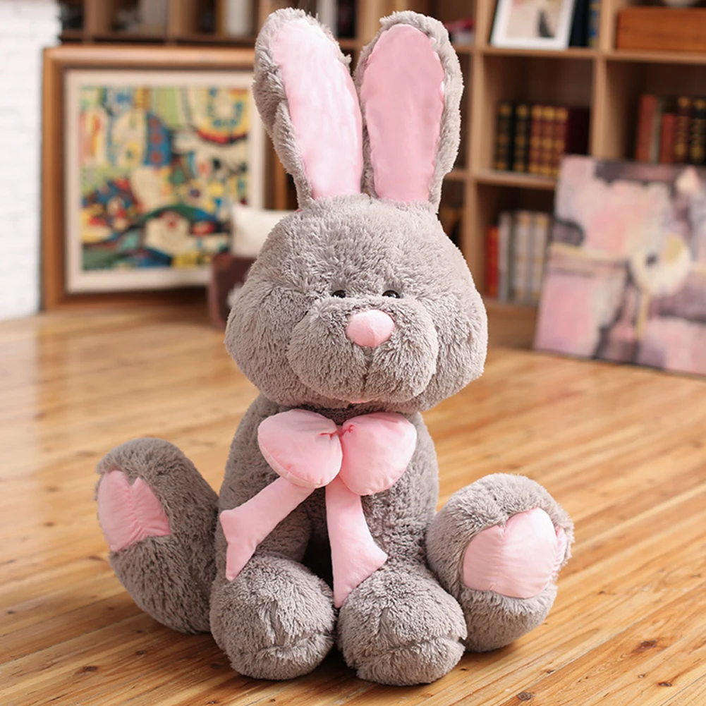 【Lifeideas】Kawaii Rabbit Plush Toy Giant Lovely Cartoon Big Ear Bunny Soft Stuffed Animal Pillow Kids Birthday Gifts