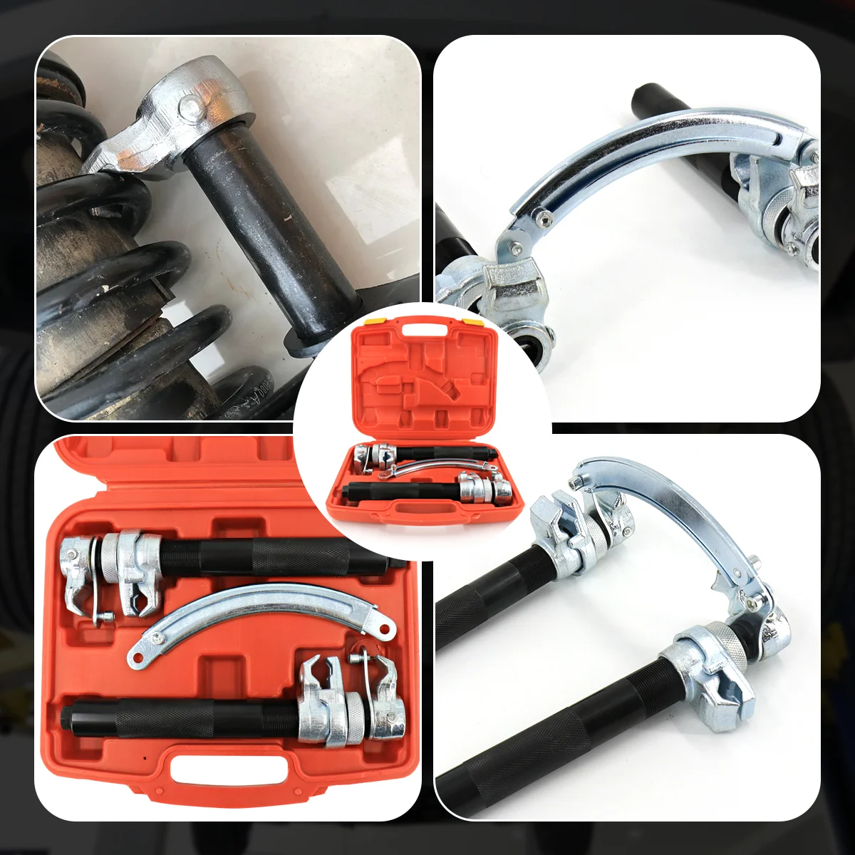 Heavy Duty Coil Spring Compressor Hook Strut Clamp Suspension Car Auto Tool Set