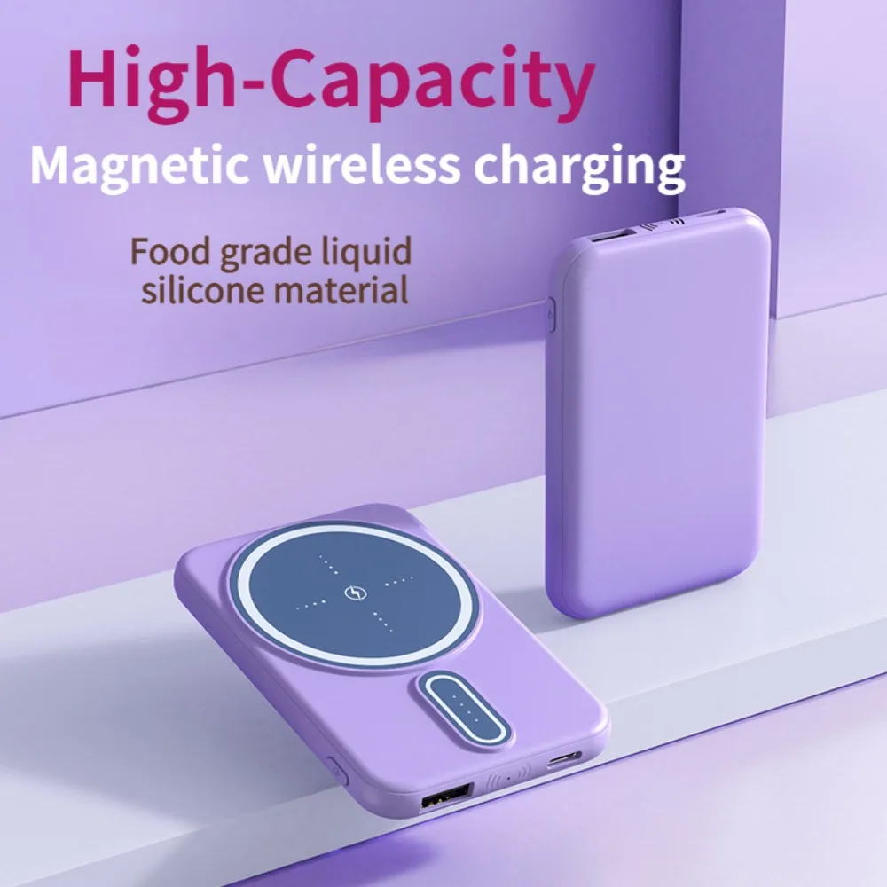 10000/5000mAh Mini Thin Magnetic Wireless Power Bank Fast Charging Portable External Battery for Magsafe for IPhone 15 14 13 12
