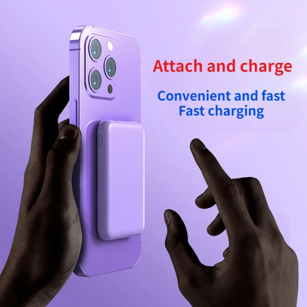 10000/5000mAh Mini Thin Magnetic Wireless Power Bank Fast Charging Portable External Battery for Magsafe for IPhone 15 14 13 12
