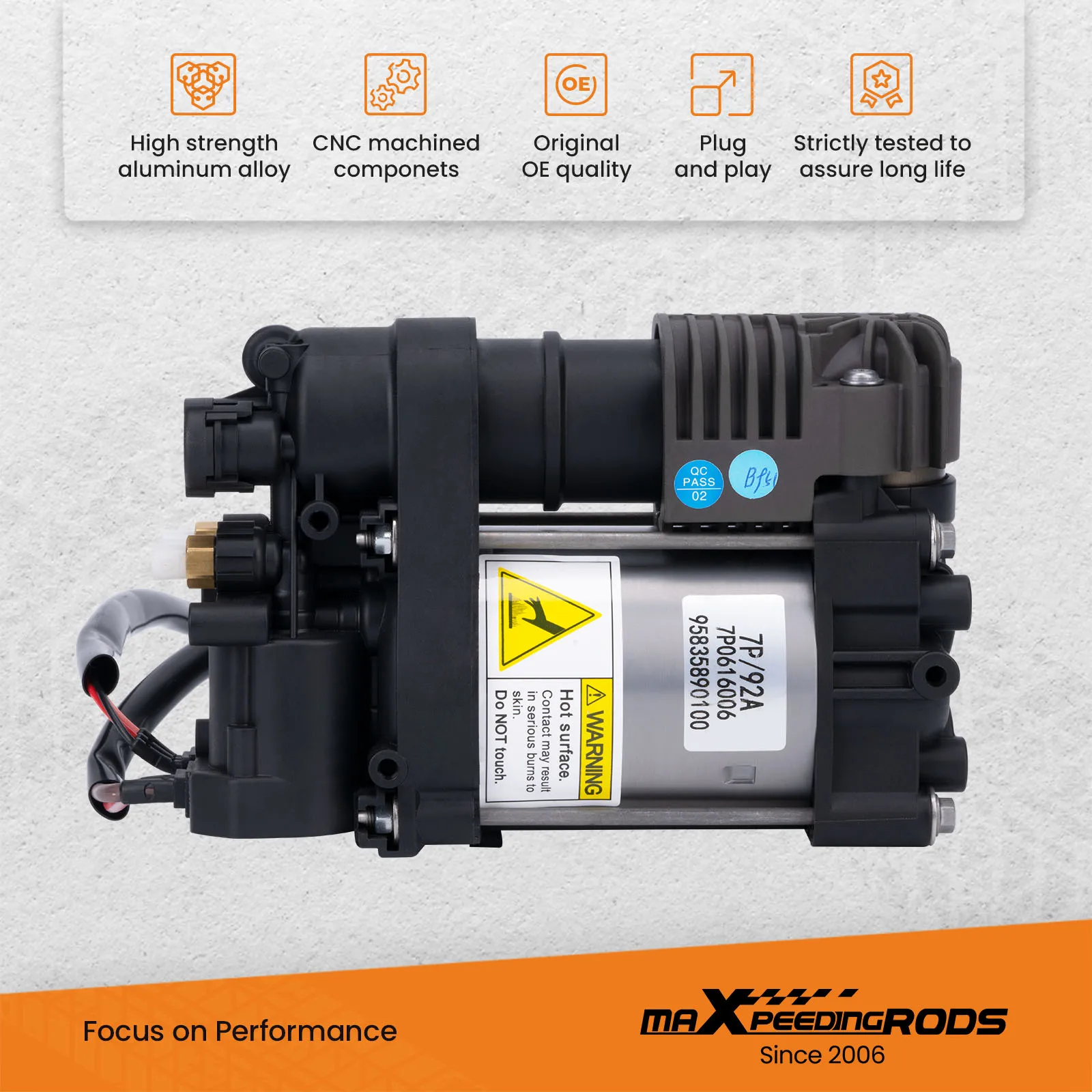 Air Suspension Compressor for Porsche Cayenne II 92A 2011-2015 95835890100 Shock Absorber Parts
