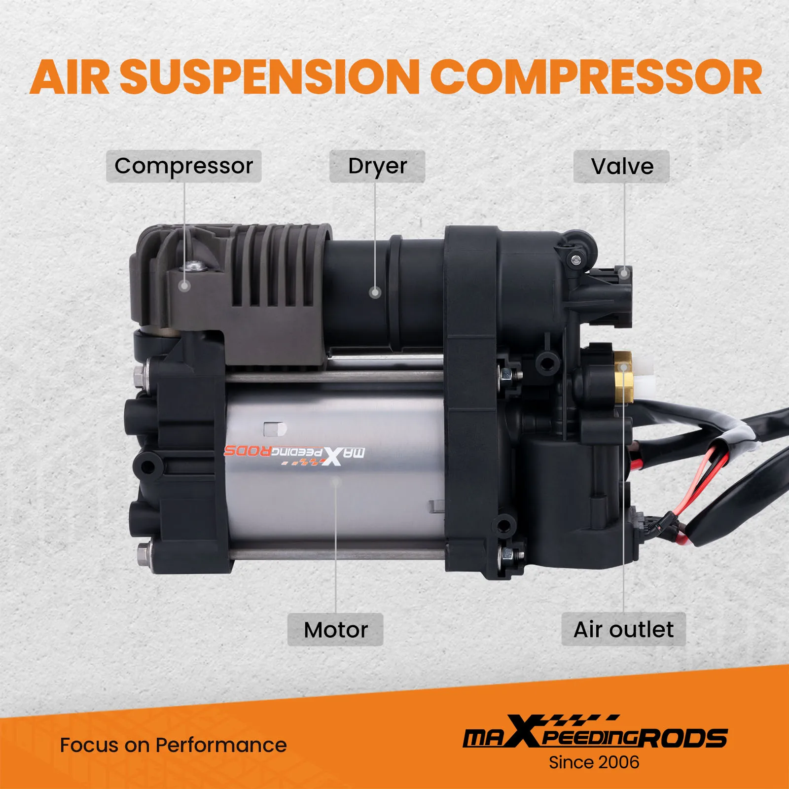 Air Suspension Compressor for Porsche Cayenne II 92A 2011-2015 95835890100 Shock Absorber Parts