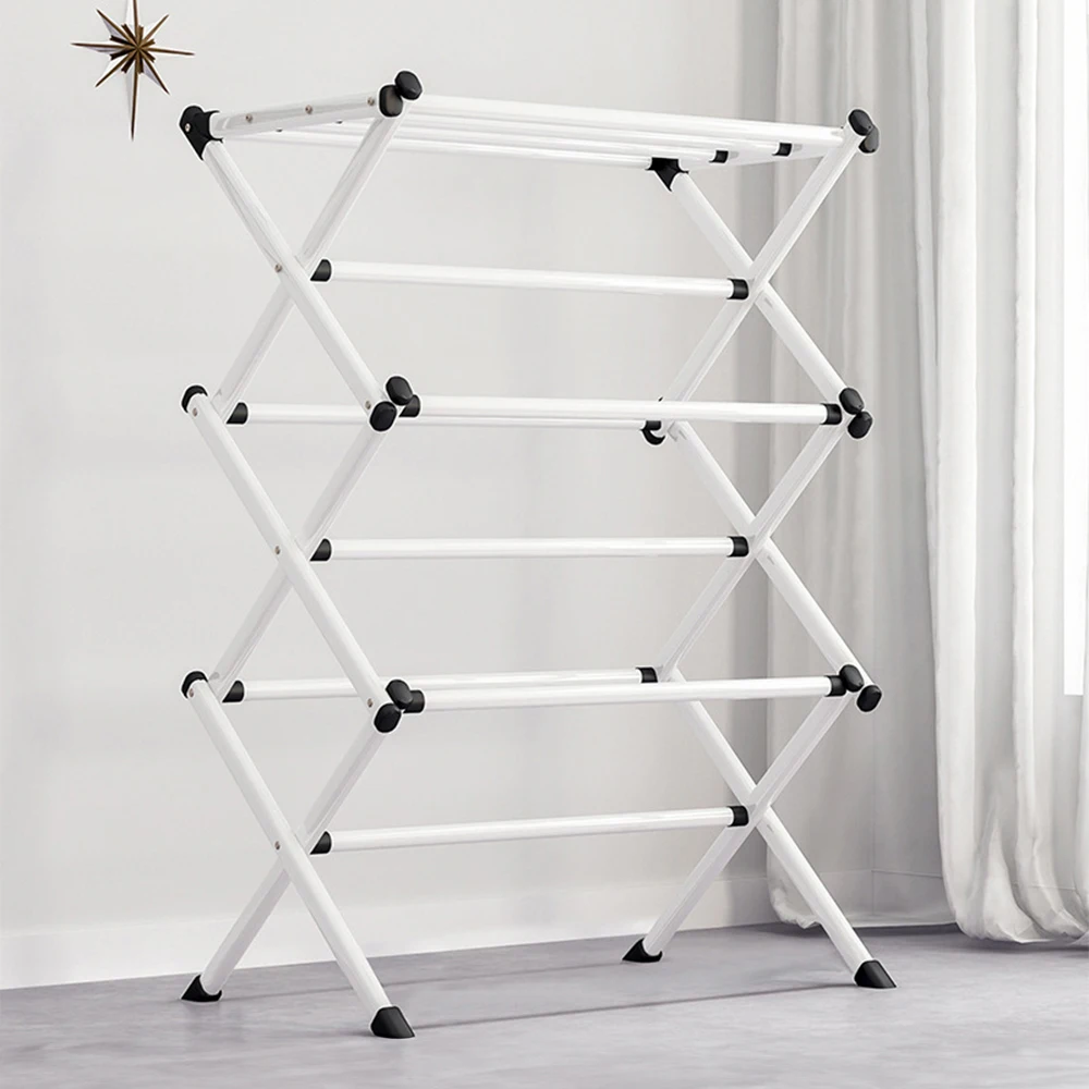 Voltsify Foldable Clothes Drying Rack Clothes Airer with Non-slip Feet, 63cm W X 39cm D X 98cm H