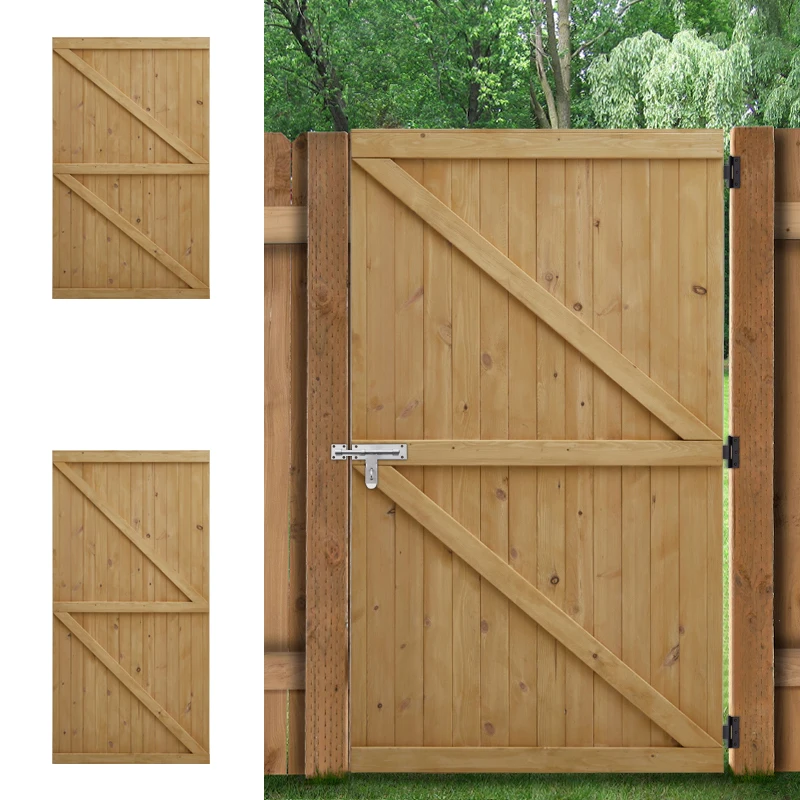 Pine Wood Garden Gate with Latch for Garden, Patio or Outdoor Space