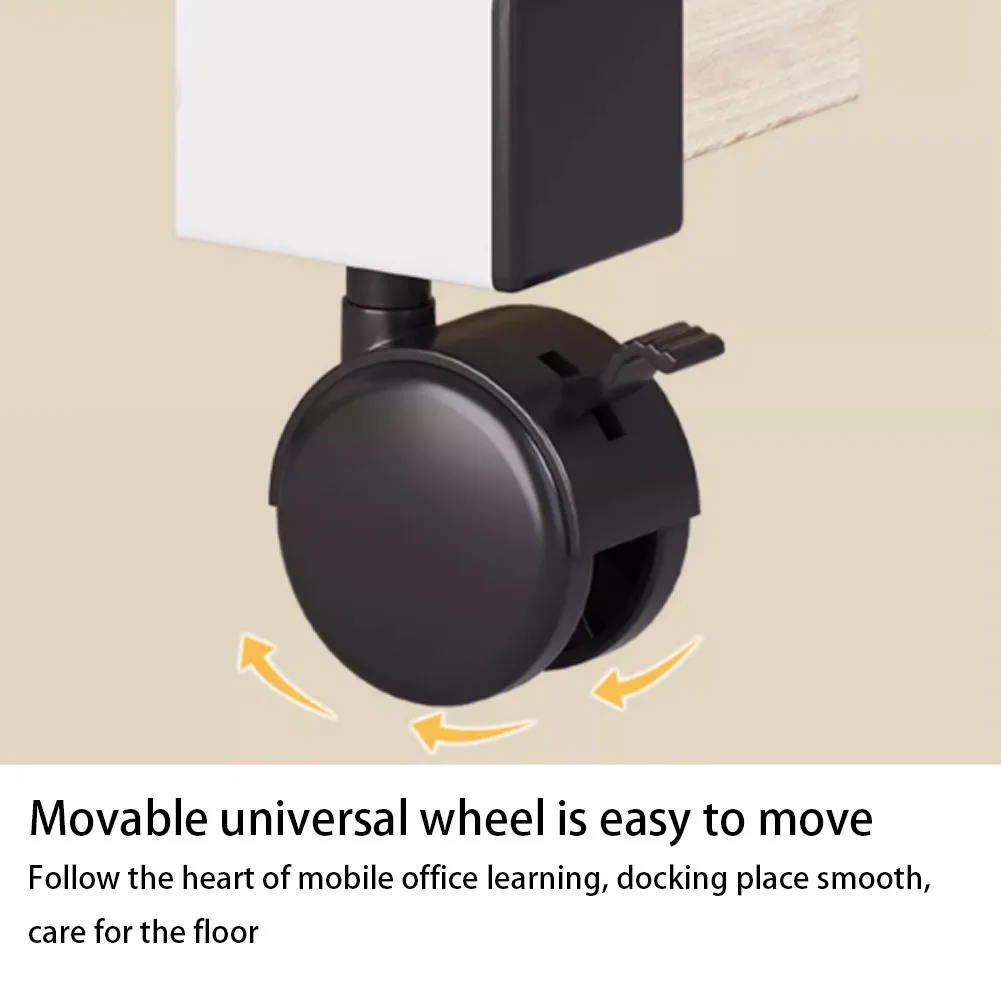Voltsify Mobile Over Height Adjustable Mobile Table Overbed Desk with Shelves Wheels Laptop Tray Stand