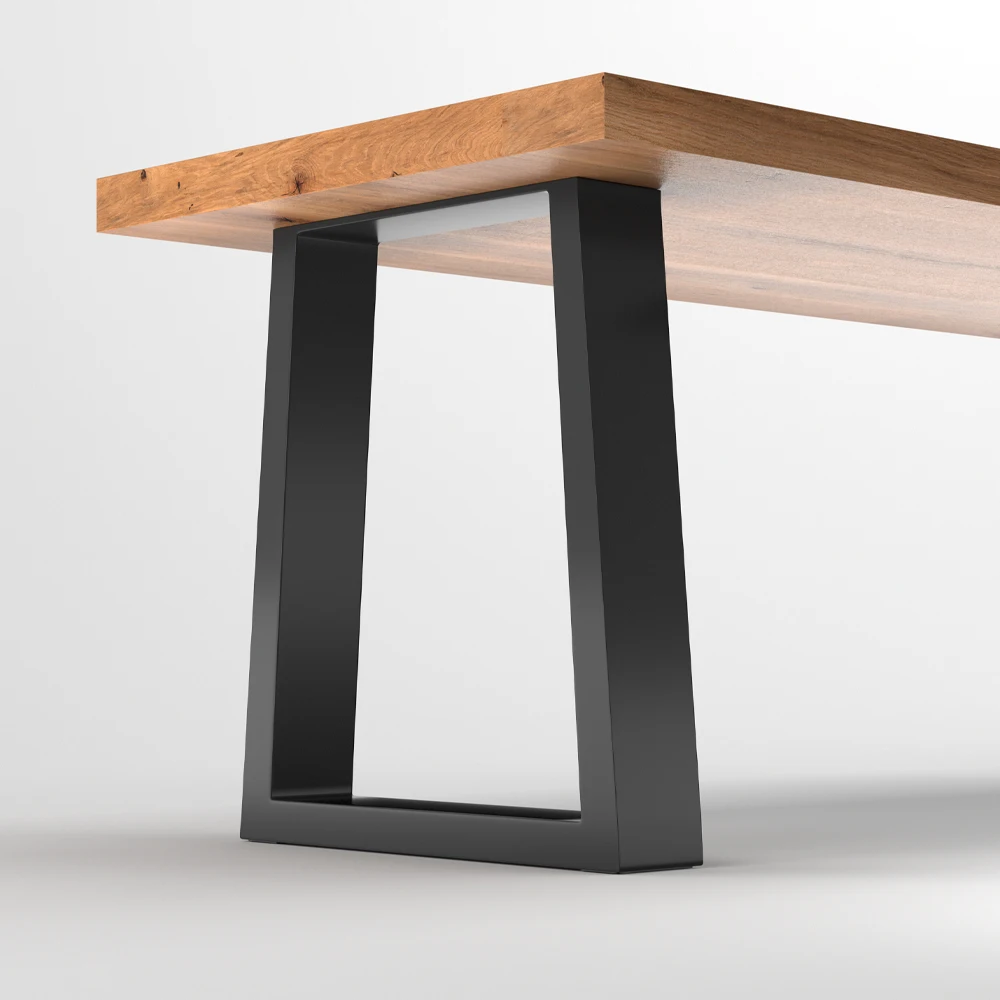 Voltsify Set of 2 Trapezoidal Table Legs DIY Steel Furniture Legs, 20 X 29.5cm