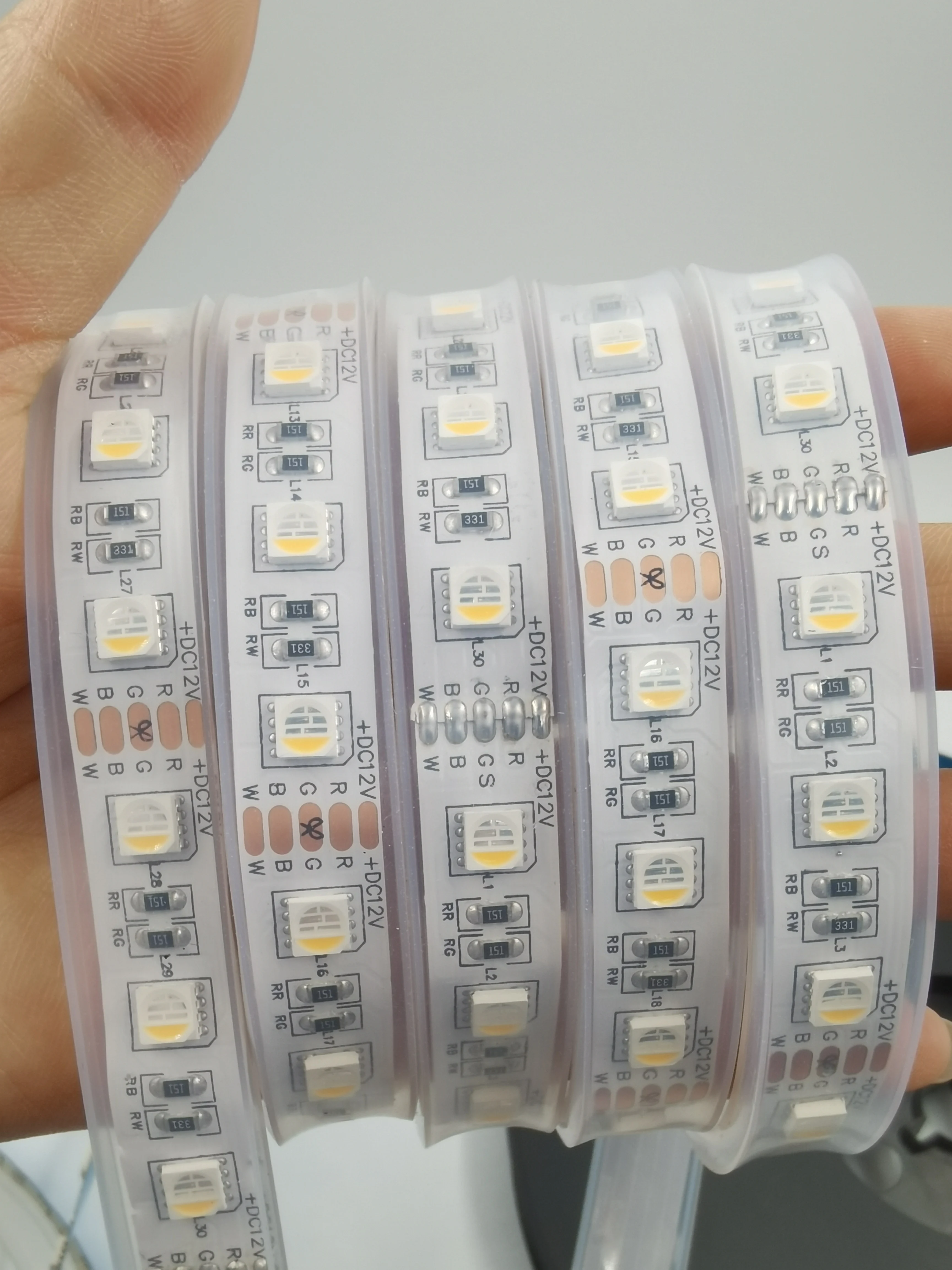 5M/lot DC12V SMD 5050 RGBW RGBWW 4 color in 1 Led Chip 60Leds/m Waterproof IP30/65/IP67 5050 SMD Flexible LED Strip Light