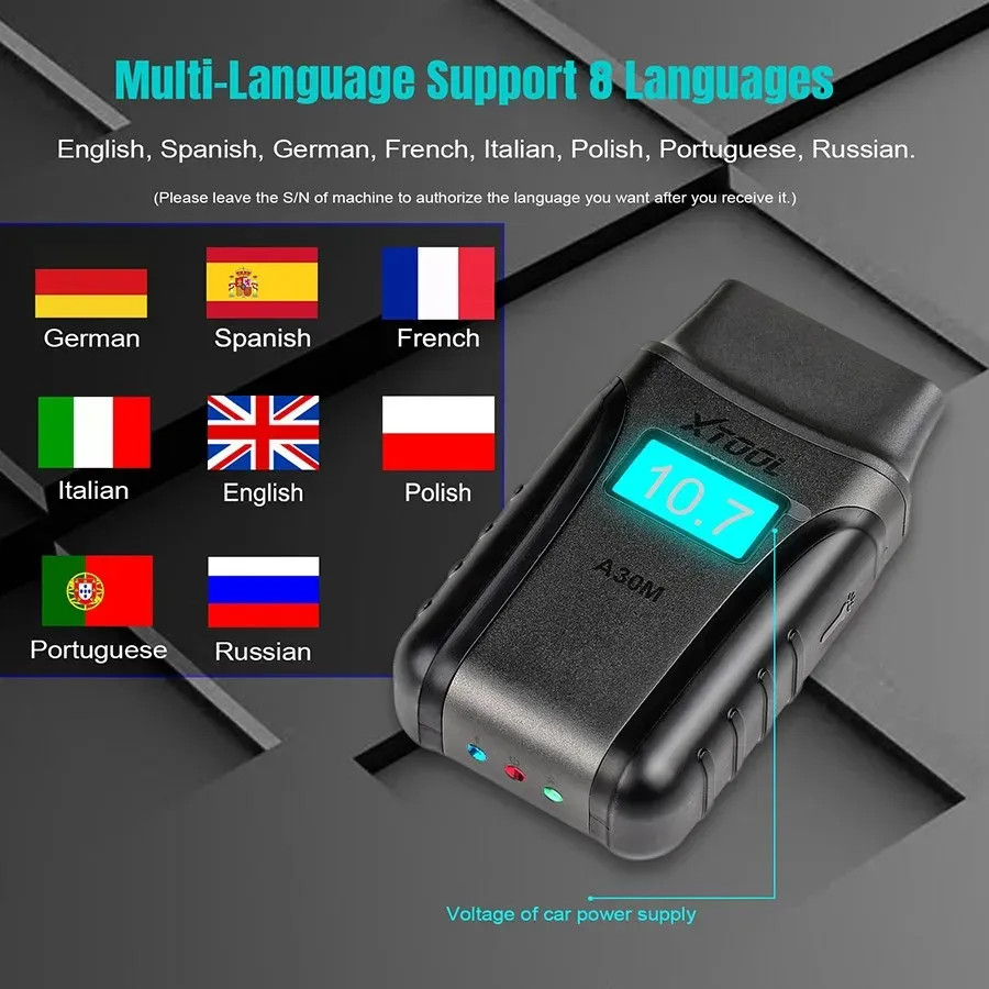XTOOL A30M OBD2 Car Diagnostic Tool For Andriod/IOS Car Code Reader Full System Diagnostic Bi-directional Control Scanner