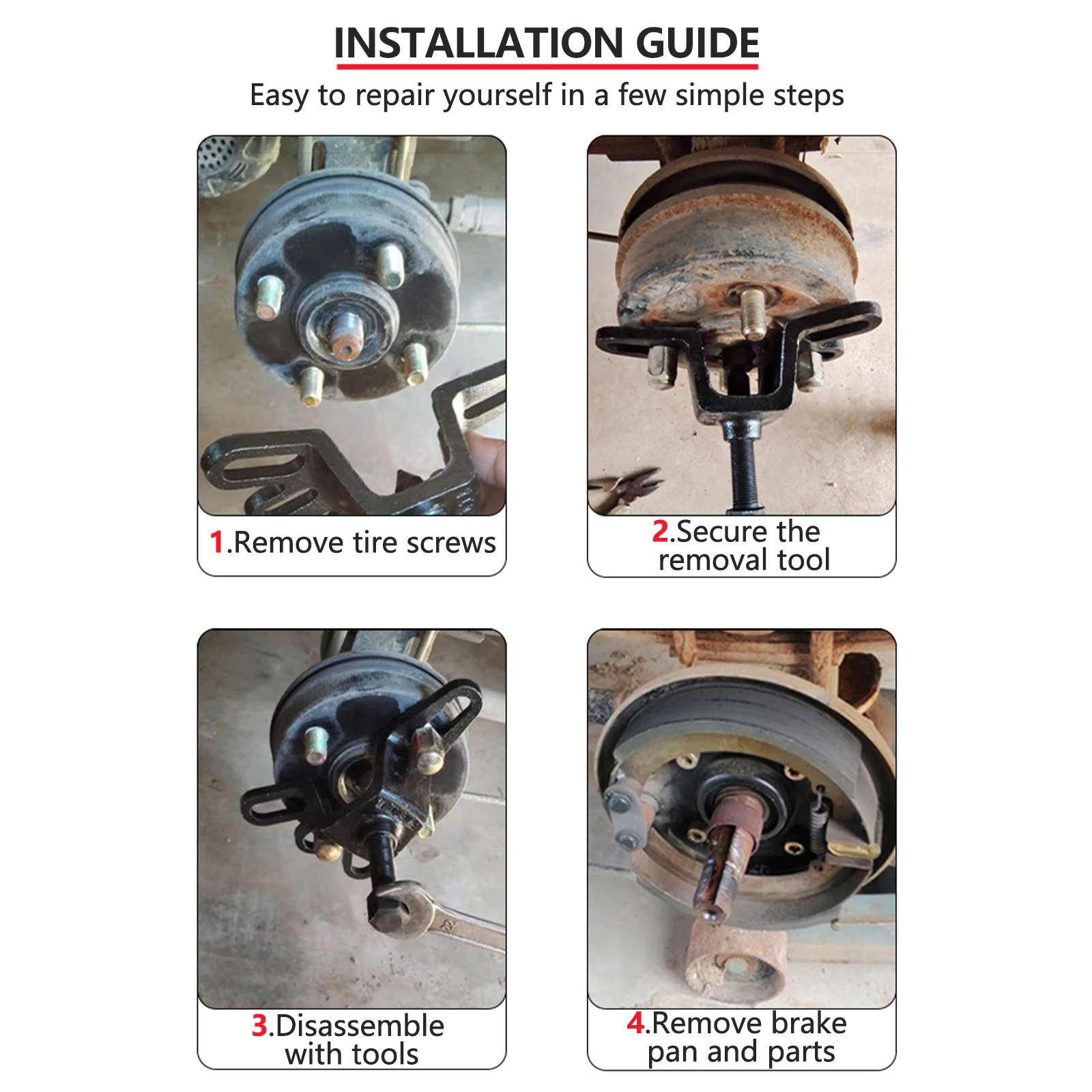 Universal Front Wheel Hub Installer Puller Tool Bearing Puller Auto Hub Puller Rear Brake Drum Remover Auto Hub Puller